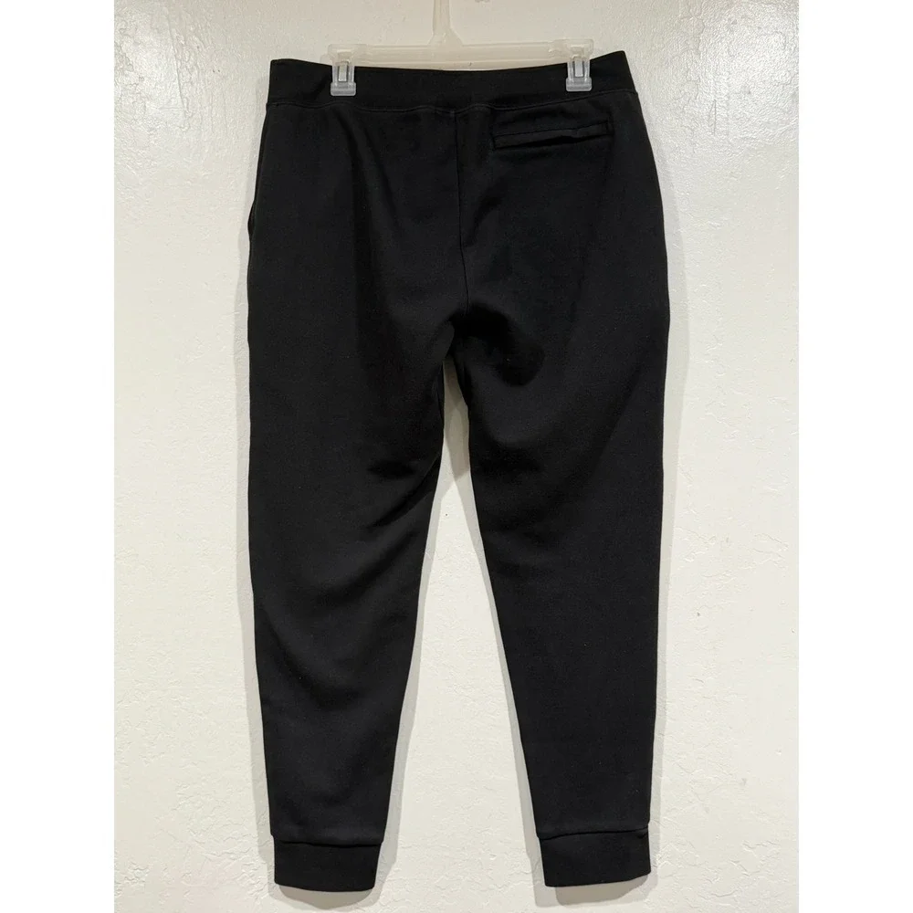 Polo Ralph Lauren Mens Double-Knit Jogger Pants Black Tapered Sweatpants Medium